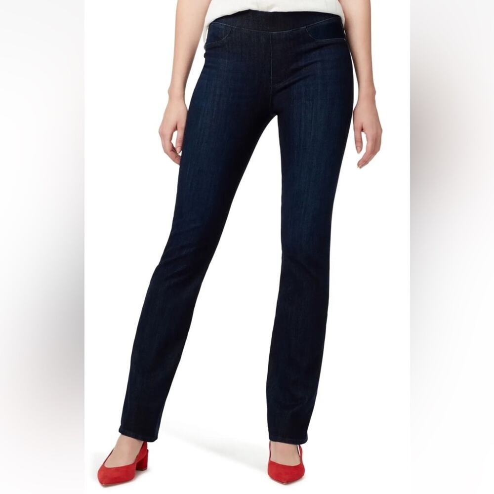 Sanctuary Denim Uplift Pull on Demi Boot Smart Flex dark wash jeans